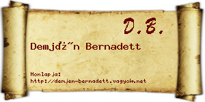 Demjén Bernadett névjegykártya