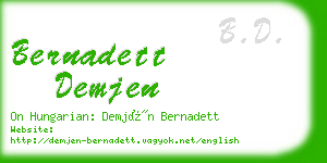 bernadett demjen business card